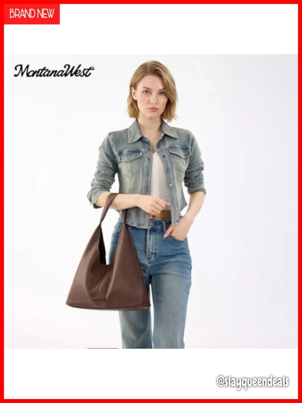 Slouchy Hobo Shoulder Bag Faux Leather Tote with Pouch